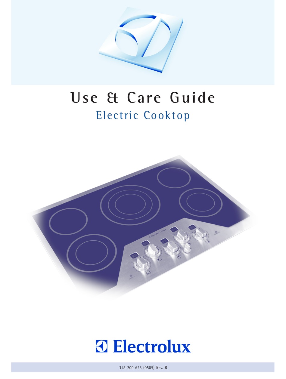 ELECTROLUX E30EC65ESS 30 INCH SMOOTHTOP ELECTRIC COOKTOP USE AND CARE