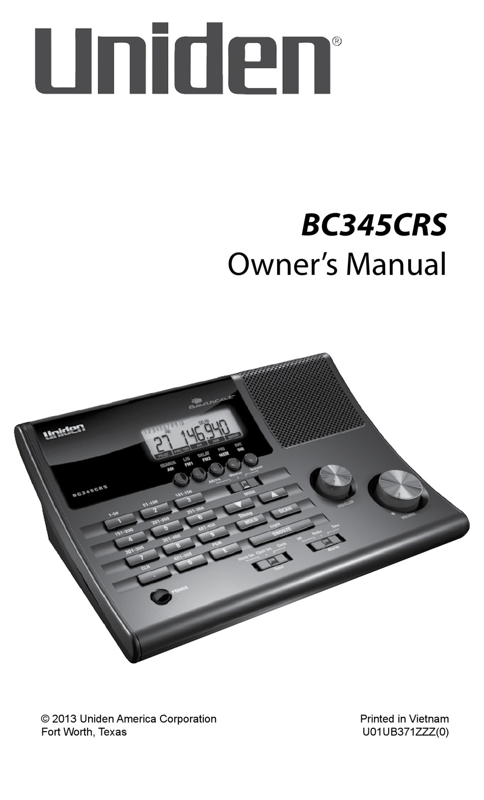 UNIDEN BC345CRS OWNER'S MANUAL Pdf Download | ManualsLib