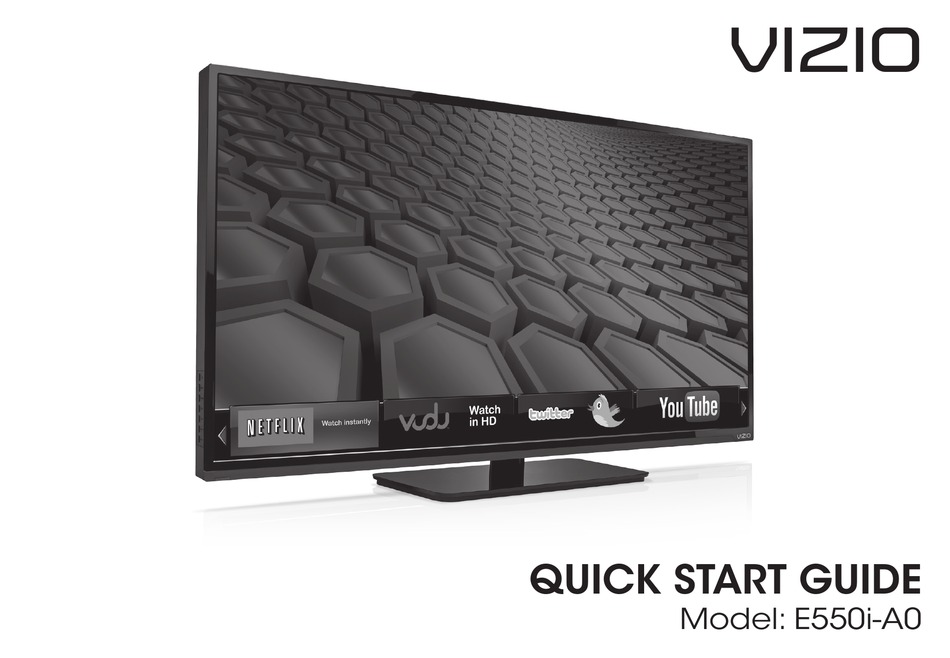 VIZIO E550I-A0 QUICK START MANUAL Pdf Download | ManualsLib
