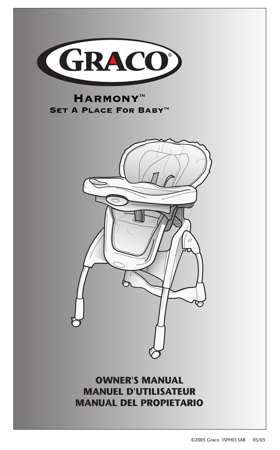 GRACO 3E00ABB HARMONY HIGHCHAIR, ABBINGTON OWNER'S MANUAL Pdf