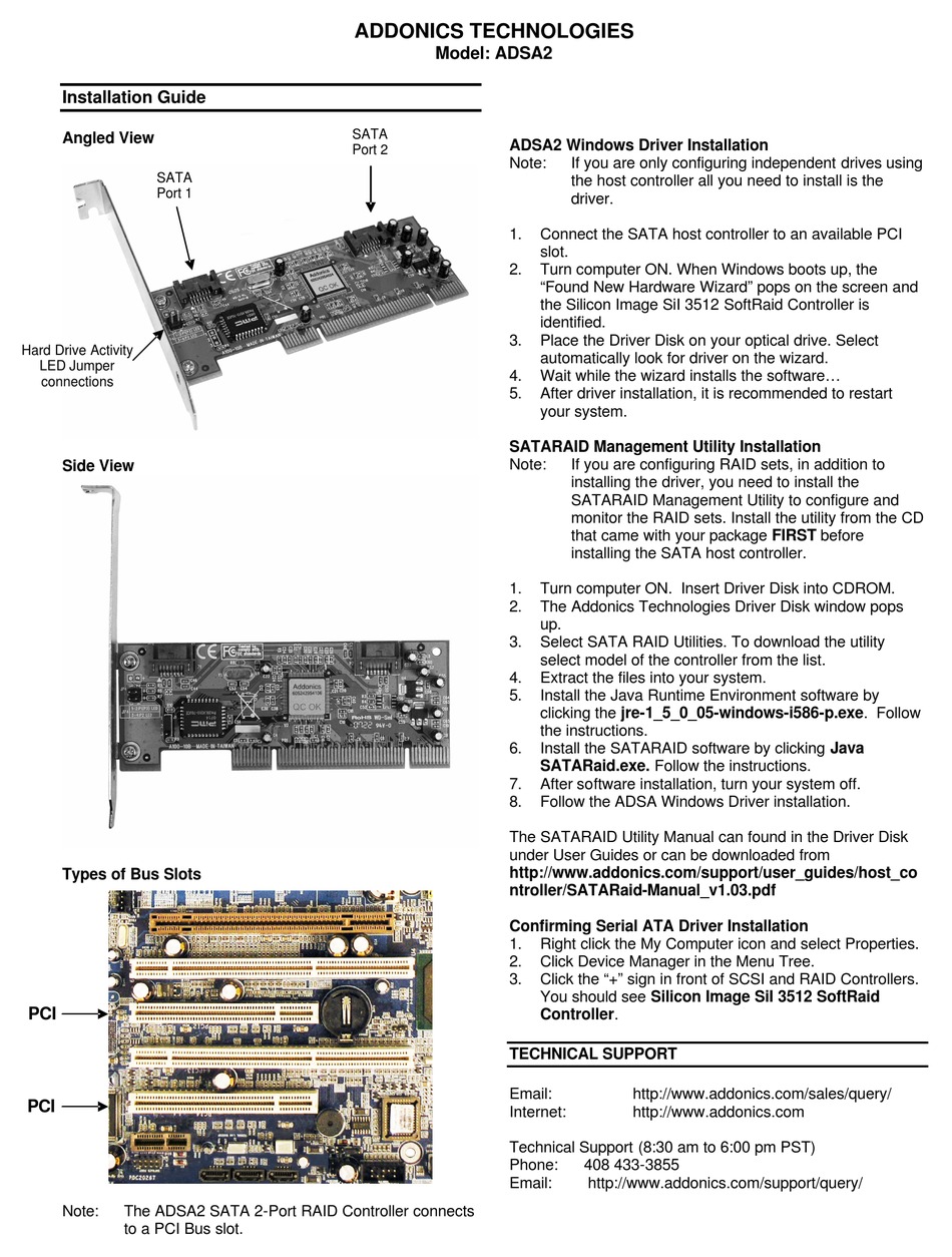 sillicon serial ata controller driver