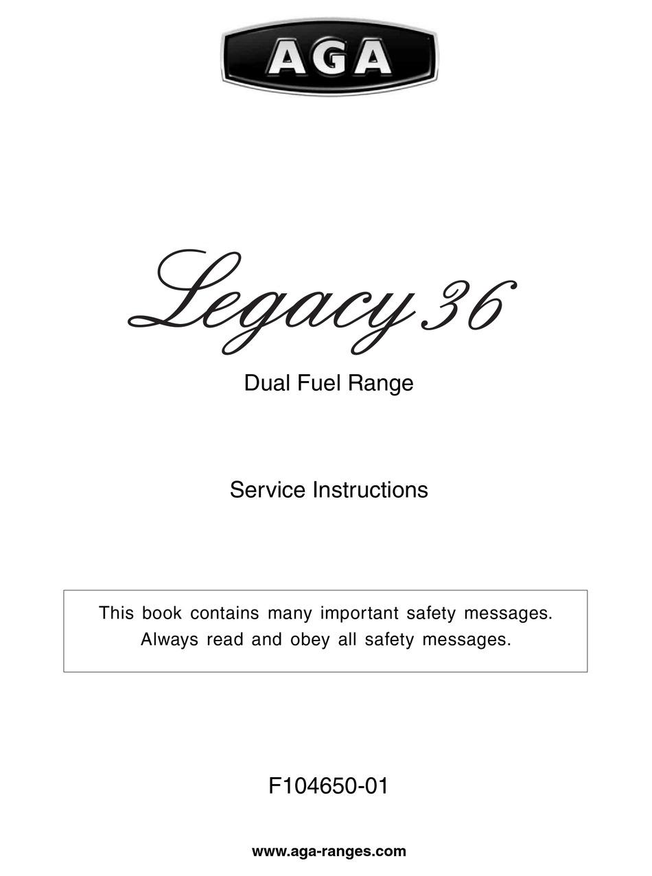 AGA LEGACY 36 SERVICE INSTRUCTIONS MANUAL Pdf Download | ManualsLib