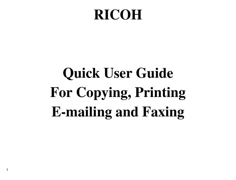 RICOH AFICIO MP 4000B QUICK USER MANUAL Pdf Download | ManualsLib