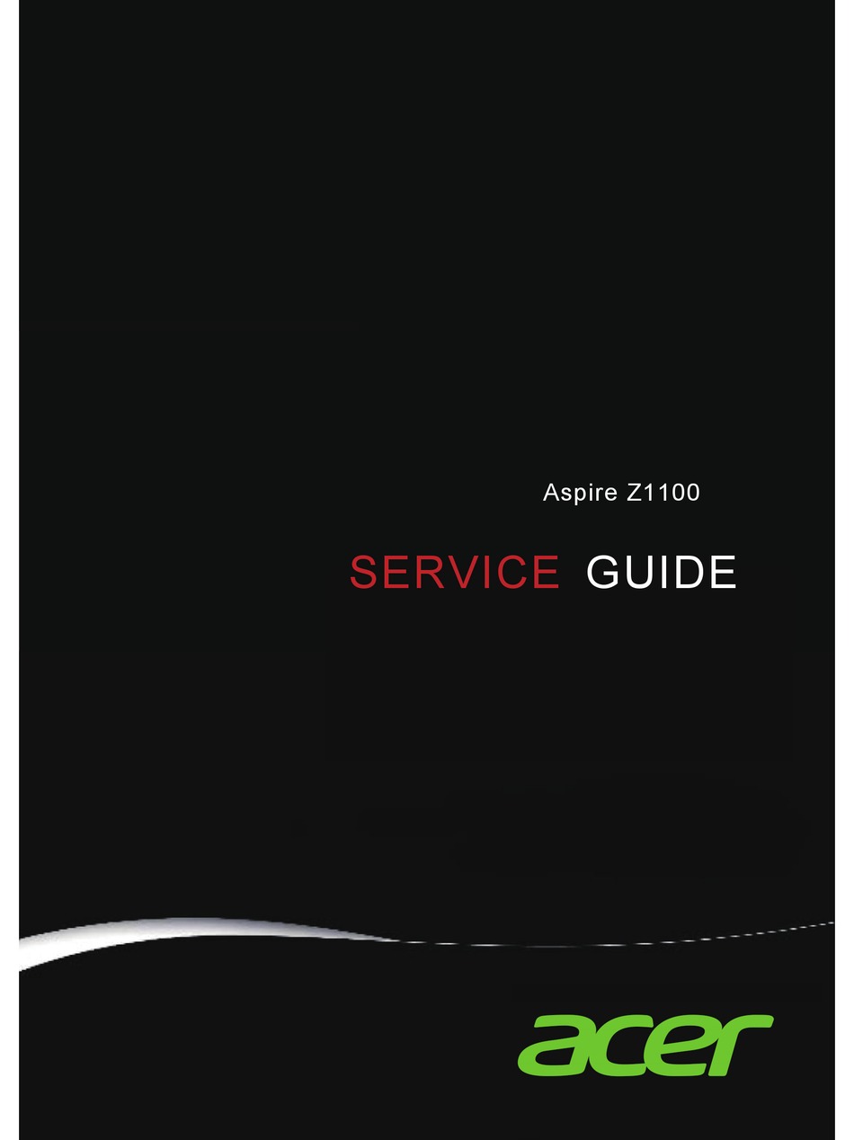 ACER ASPIRE Z1100 SERVICE MANUAL Pdf Download | ManualsLib