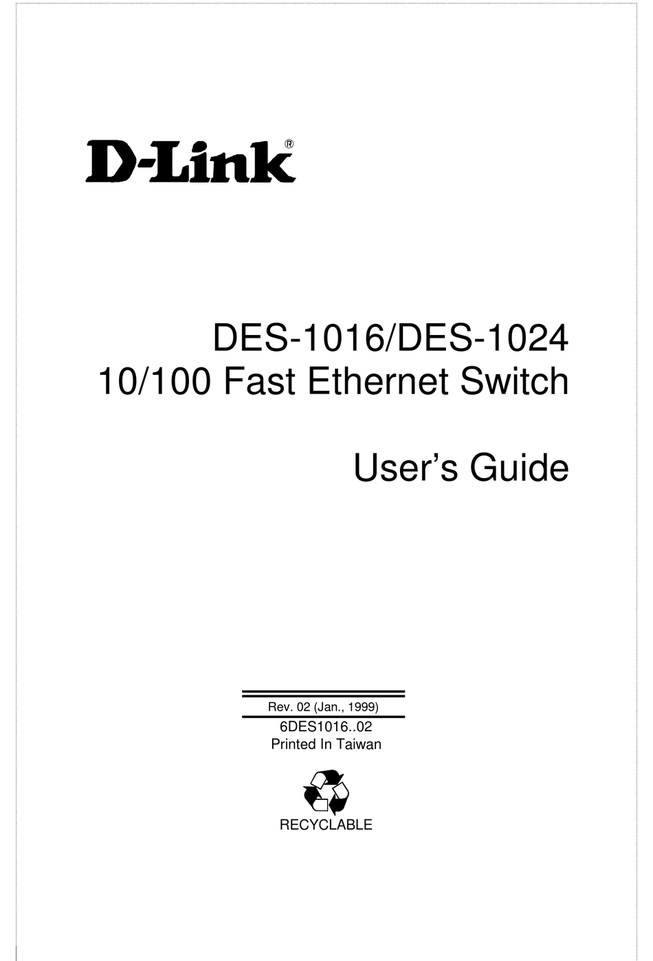 D-LINK DES-1016E USER MANUAL Pdf Download | ManualsLib