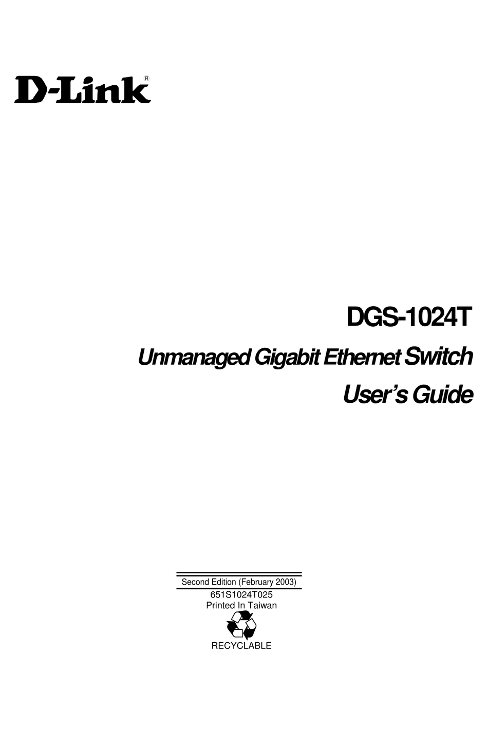 D-LINK DGS-1024TG USER MANUAL Pdf Download | ManualsLib