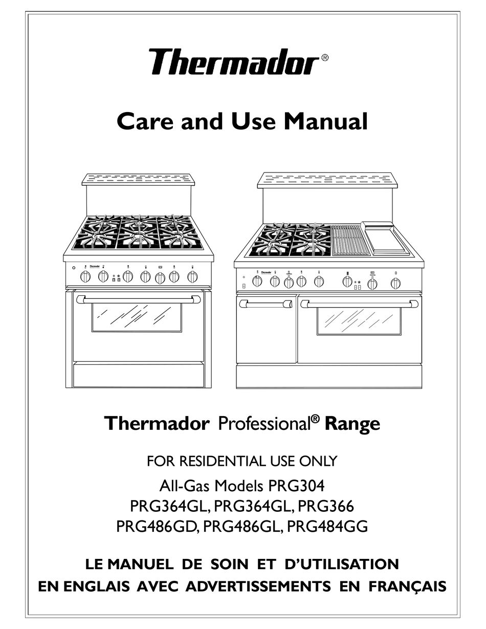 THERMADOR PRG304EG CARE AND USE MANUAL Pdf Download ManualsLib