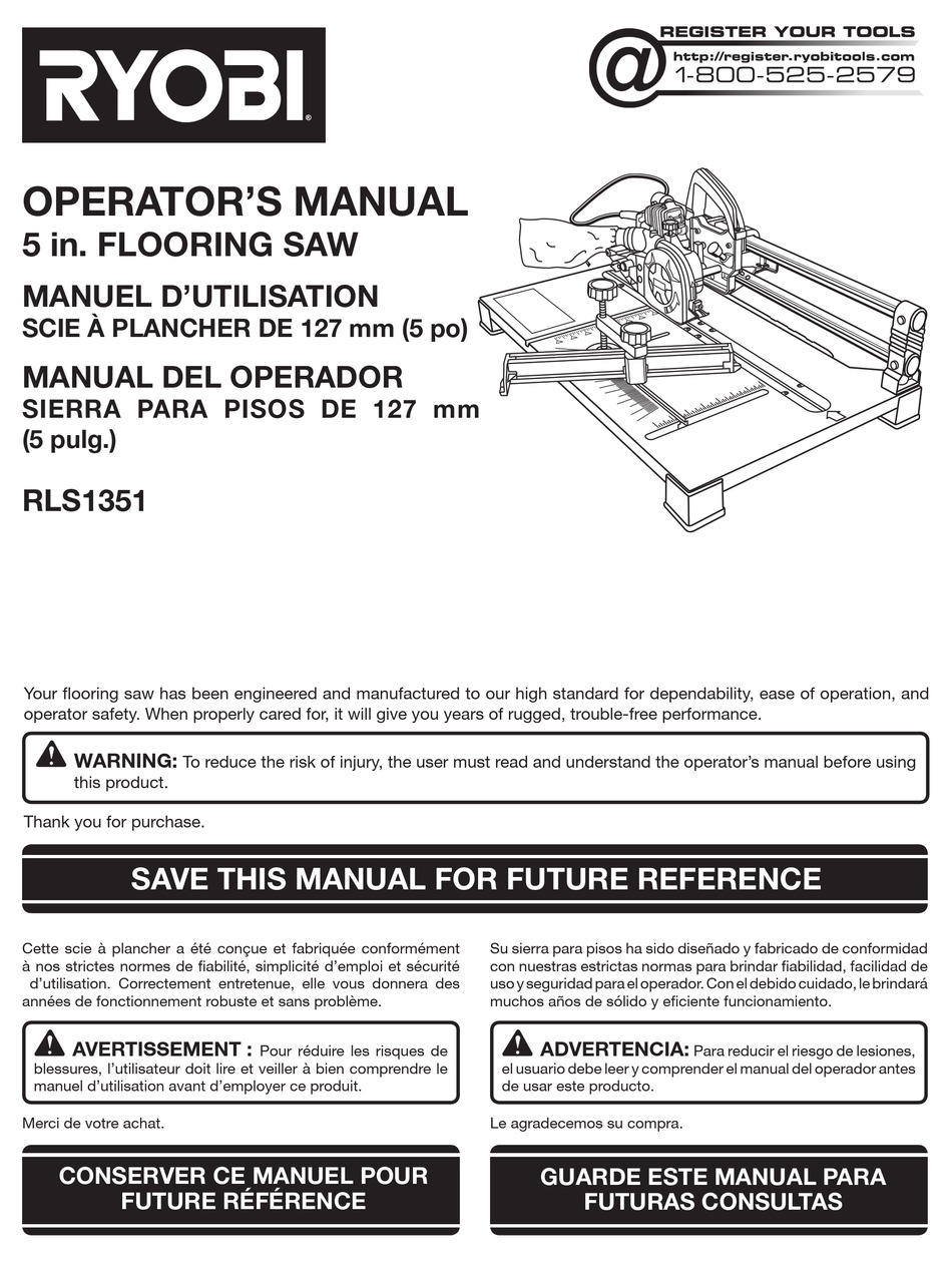 RYOBI RLS1351 OPERATOR'S MANUAL Pdf 