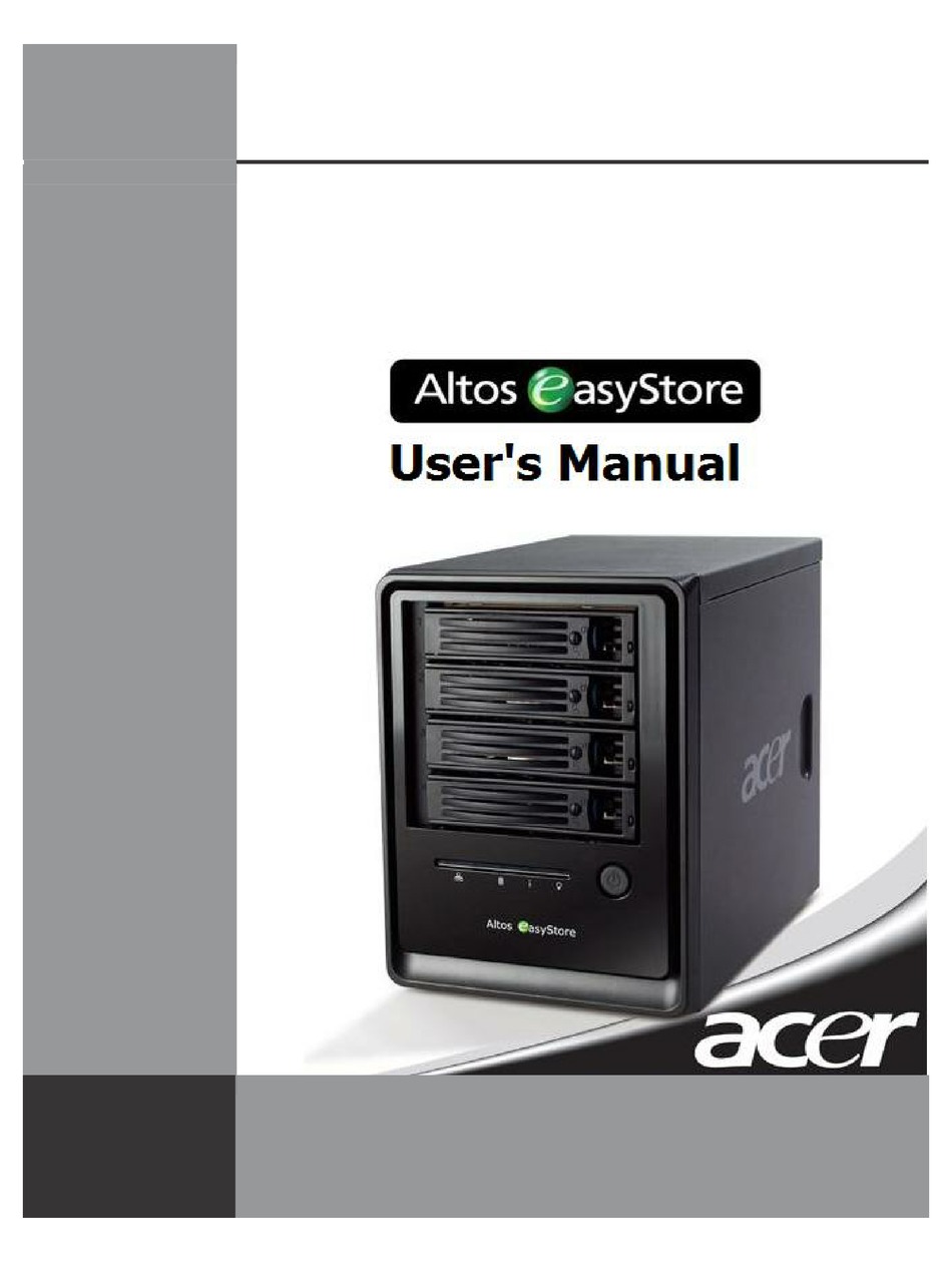 Acer Altos Easystore User Manual Pdf Download Manualslib