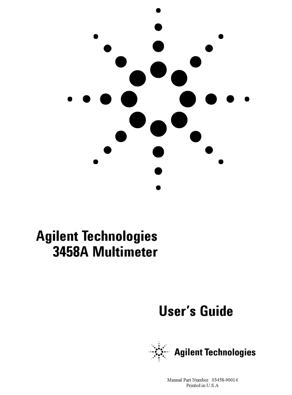 Agilent Technologies 3458a User Manual Pdf Download Manualslib