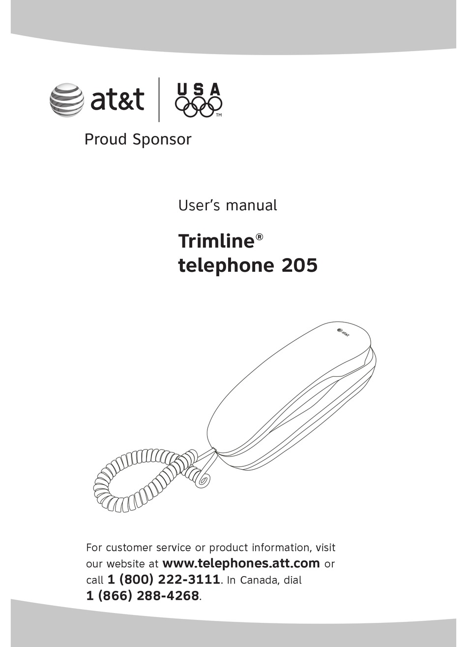 AT&T TRIMLINE 205 USER MANUAL Pdf Download | ManualsLib