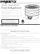 PRESTO DEHYDRO ELECTRIC FOOD DEHYDRATOR INSTRUCTIONS MANUAL Pdf Download.