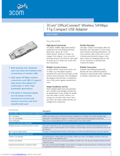 3Com OfficeConnect Wireless Compact USB Adapter Datasheet