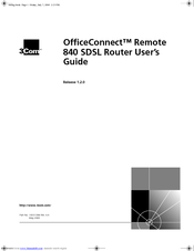 3Com 3C840-US - OfficeConnect Remote 840 SDSL Router User Manual