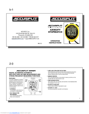 Accusplit Exclusive AX602FY Operating Instructions