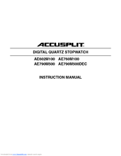 Accusplit AE760M Instruction Manual