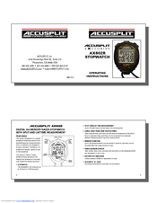 Accusplit Exclusive AX602R Operating Instructions