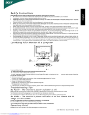 Acer X173 Quick Setup Manual