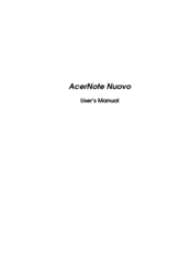 Acer AcerNote Nuovo notebook computer User Manual