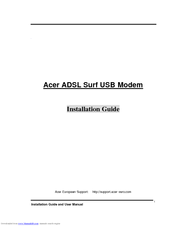 Acer ADSL Surf USB Modem Installation Manual