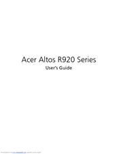 Acer Altos R920 Series User Manual