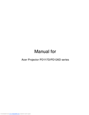 Acer PD117D Series Manual