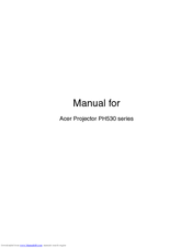Acer PH530 series Manual