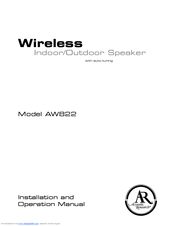 Acoustic Research AW822 Installation And Operation Manual