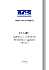 ACS EXP-06E Installation And Operation Instructions Manual