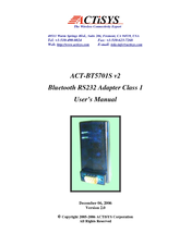 ACTiSYS ACT-BT5701S v2 User Manual