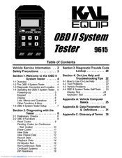 Kal-Equip OBD II System Tester 9615 User Manual