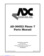 American Dryer Corp. AD-360X2 Parts Manual