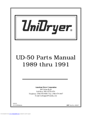 Adc UniDryer UD-50 Parts Manual