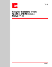 ADC Soneplex Broadband System Operation And Maintenance Manual