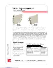Adc Migration Modules DSX-3 Quick Reference Manual