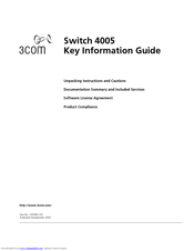 3Com 4005 Key Information Manual