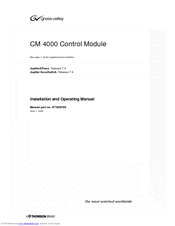 GRASS VALLEY CM 4000 Installation And Operating Manual