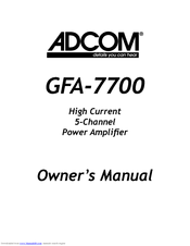 Adcom GFA-7700 V1 Owner's Manual