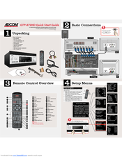 Adcom GTP-870HD Quick Start Manual