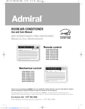 Admiral AAW-08CR1FHUE Use And Care Manual