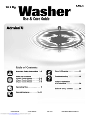 Admiral AAV-3 Use And Care Manual