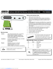 ADTRAN Dial Backup Interface Module 1204006L2 Quick Start Manual