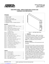 ADTRAN E220 HFAC HDSL2 Installation And Maintenance Manual