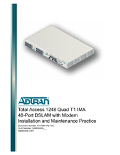 ADTRAN Total Access 1248 Quad T1 IMA Installation And Maintenance Practice