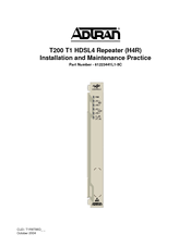 ADTRAN T200 T1 HDSL4 Installation And Maintenance Practice