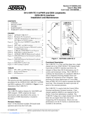 ADTRAN D4 U-BR1TE V Installation And Maintenance Manual