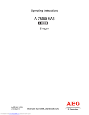 AEG A 75100 GA3 Operating Instructions Manual