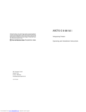AEG ARCTIS G 8 88 50 I Operating And Installation Instructions