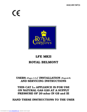 Royal Cozyfires Royal Belmont G20 Installation And Servicing Instructions
