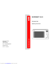 Aeg MICROMAT 153 E Operating Instructions Manual
